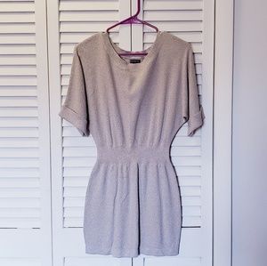 Express, gold sweater mini dress